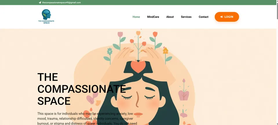 Screenshot of the The Compassionate Space website