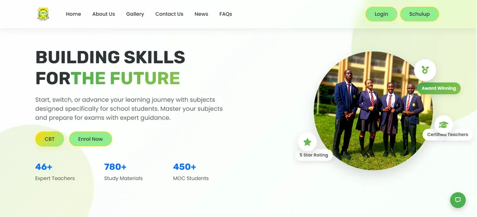 Screenshot of the Mount Olive College website
